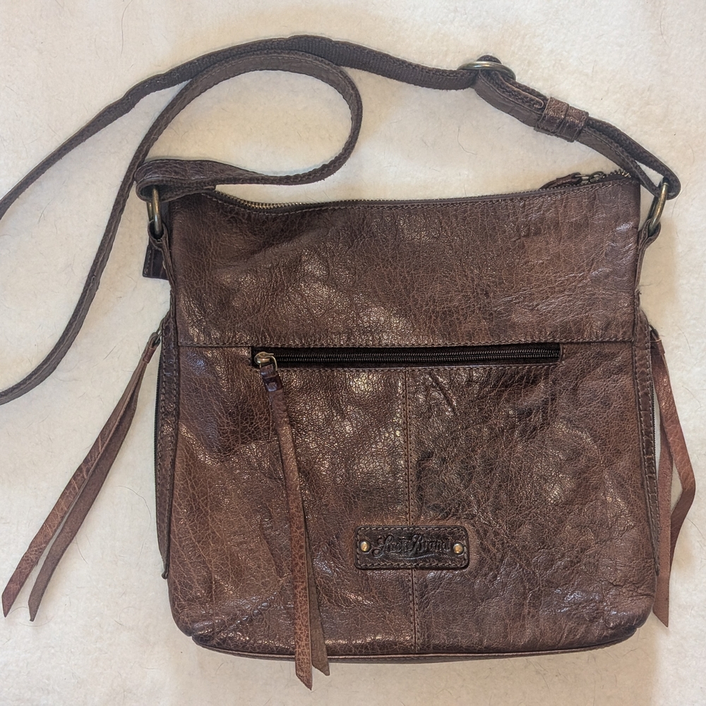 Lucky Brand Brown Patchwork Leather Crossbody - image 2